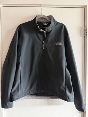 The North Face women's  Black Softshell Jacket with Grey Trim